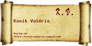 Kosik Valéria névjegykártya